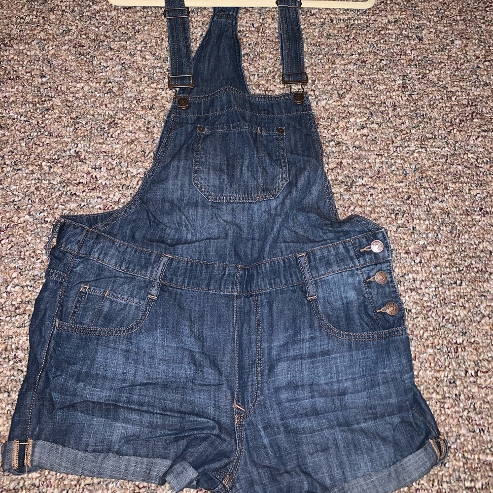 Express denim overall shorts